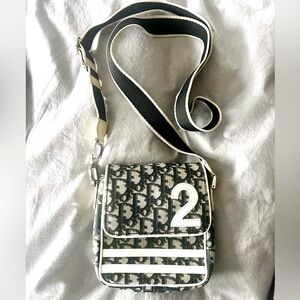 Vintage Dior oblique blue monogram diorissimo logo small flap crossbody bag